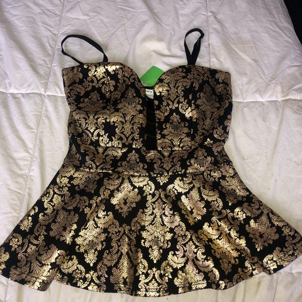 Brand new gold and black blouse